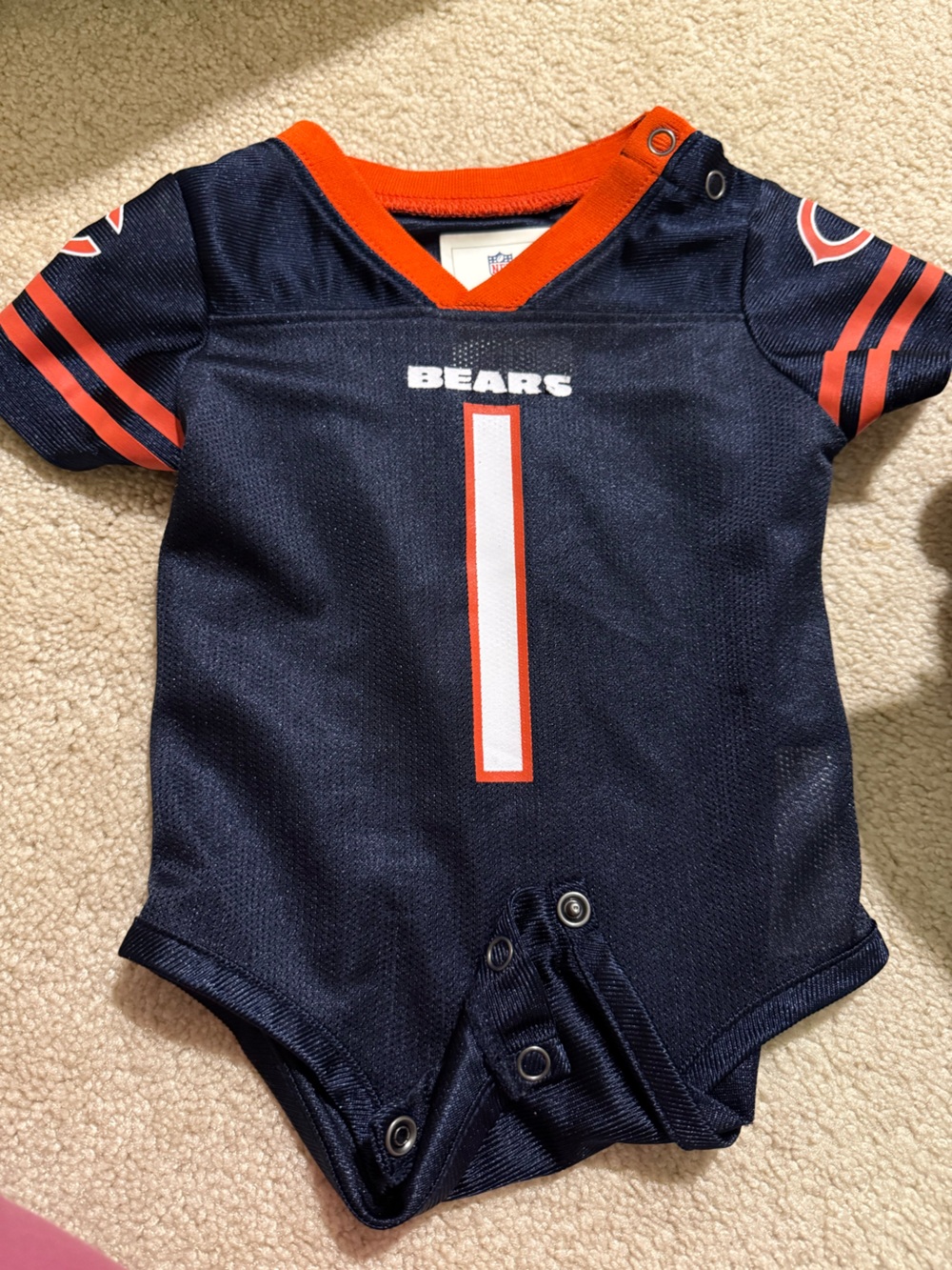 NFL Baby Bears Navy and Orange Jersey Bodysuit